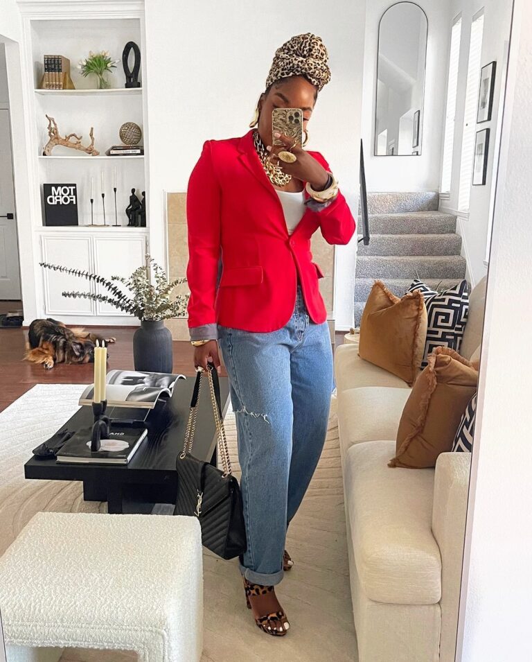 Bold Red and Denim Casual