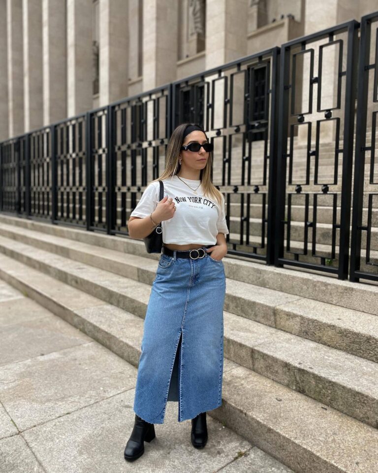 Denim Maxi Skirt