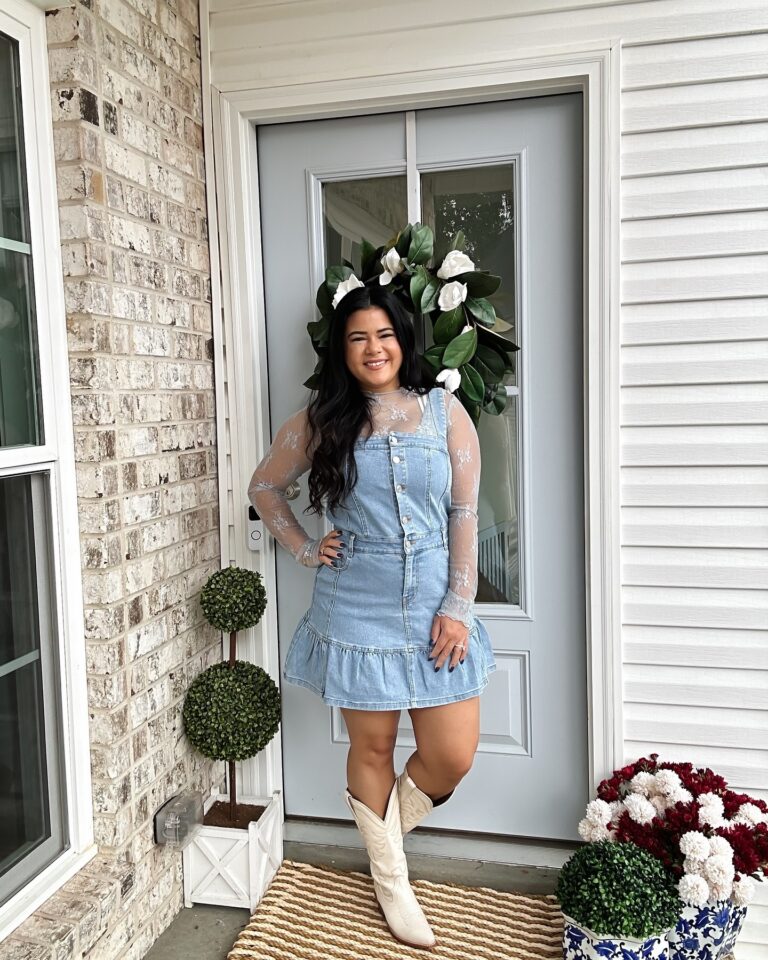 Denim Dress & Cowboy Boots