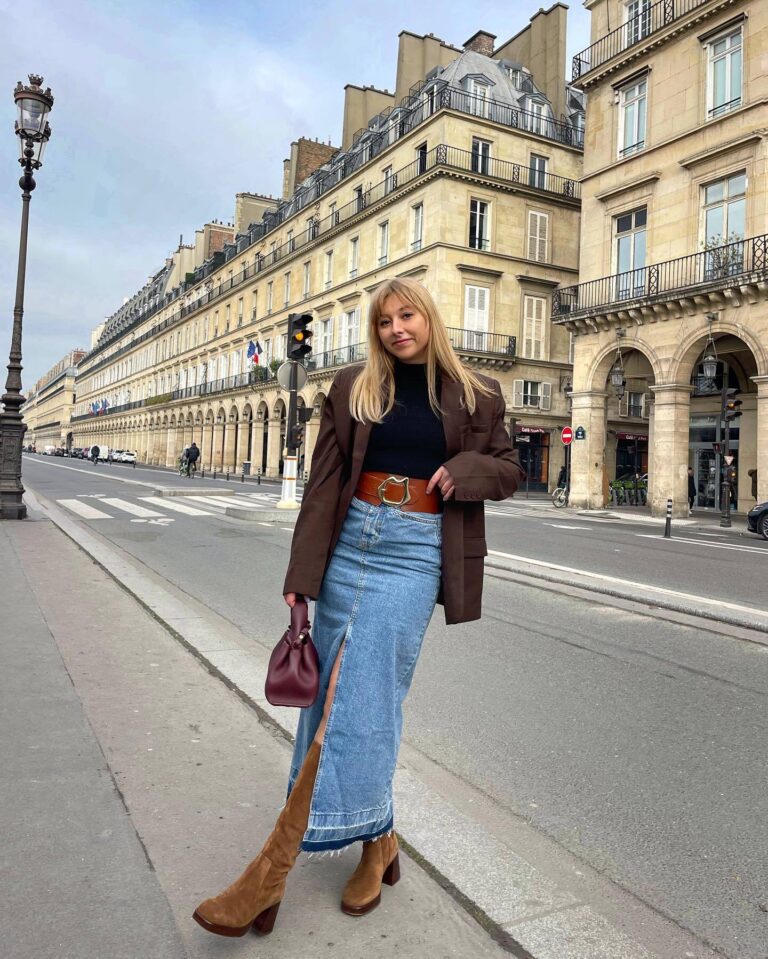 Denim Skirt Outfit