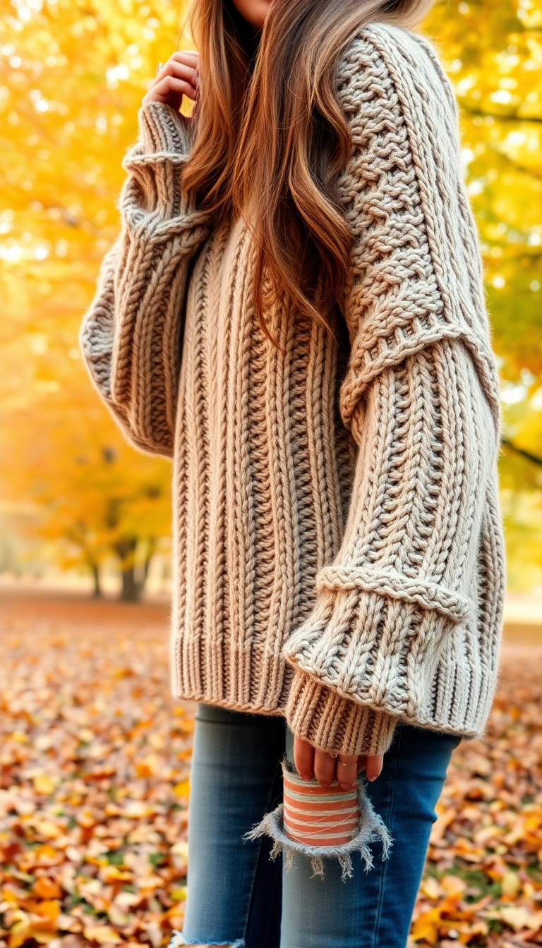 Knit Sweater and Jeans