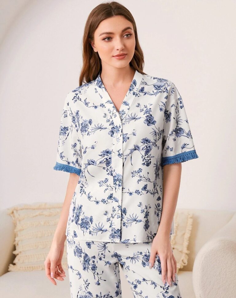 Satin Floral Loungewear  