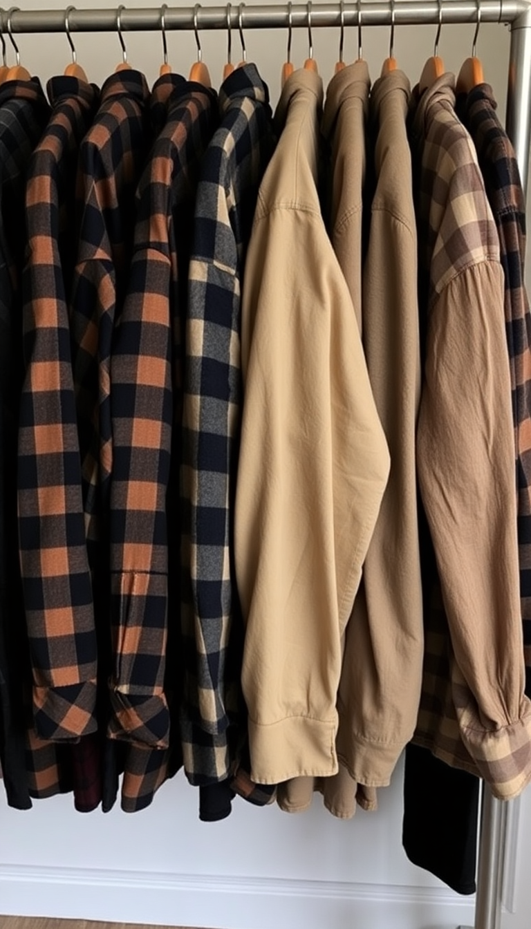 Flannel and Neutral Shirts