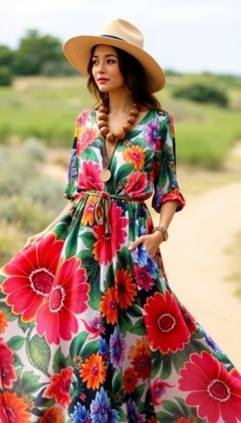 Floral Dress and Accessories