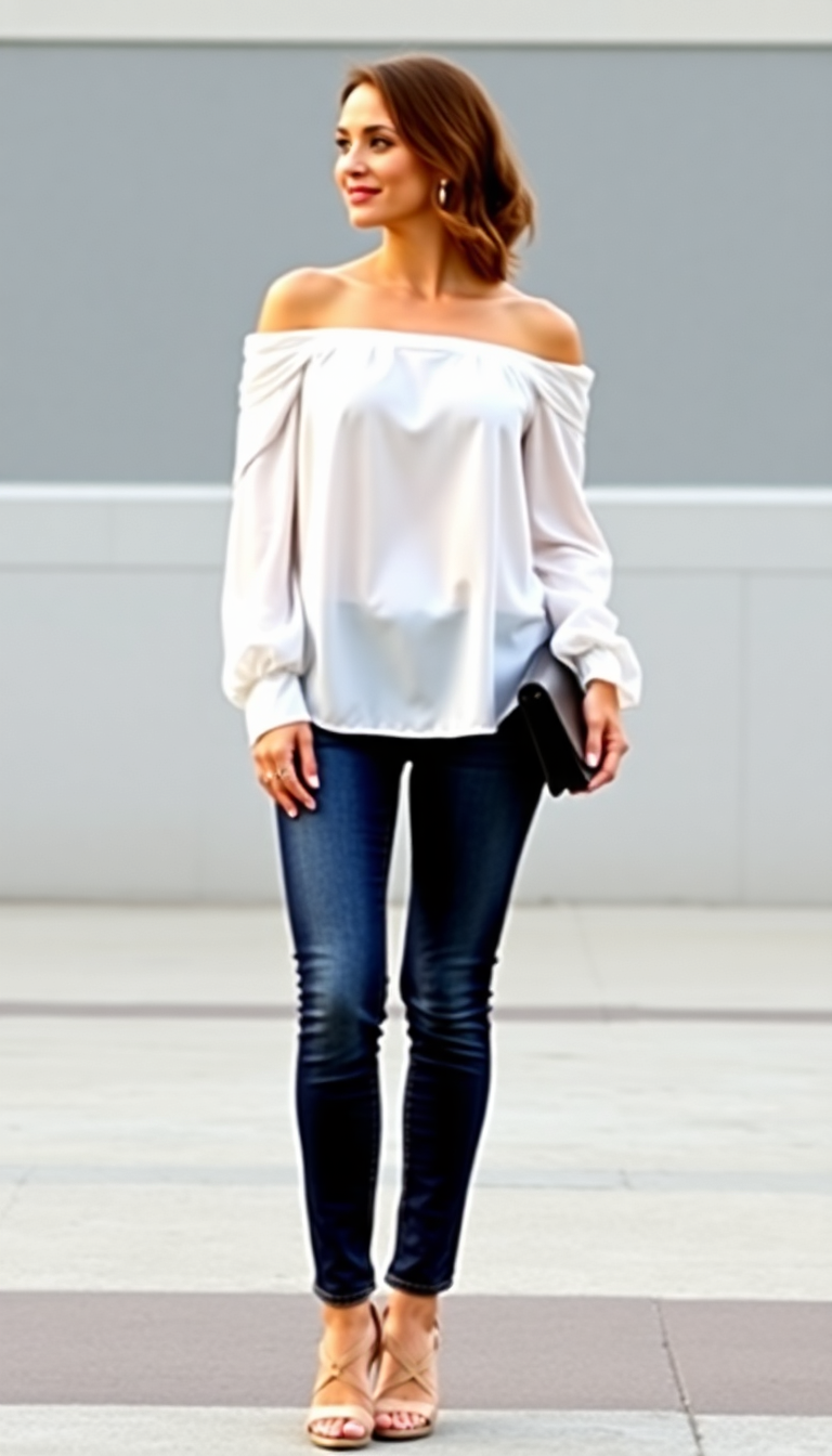 Off-Shoulder Top with Skinny Jeans