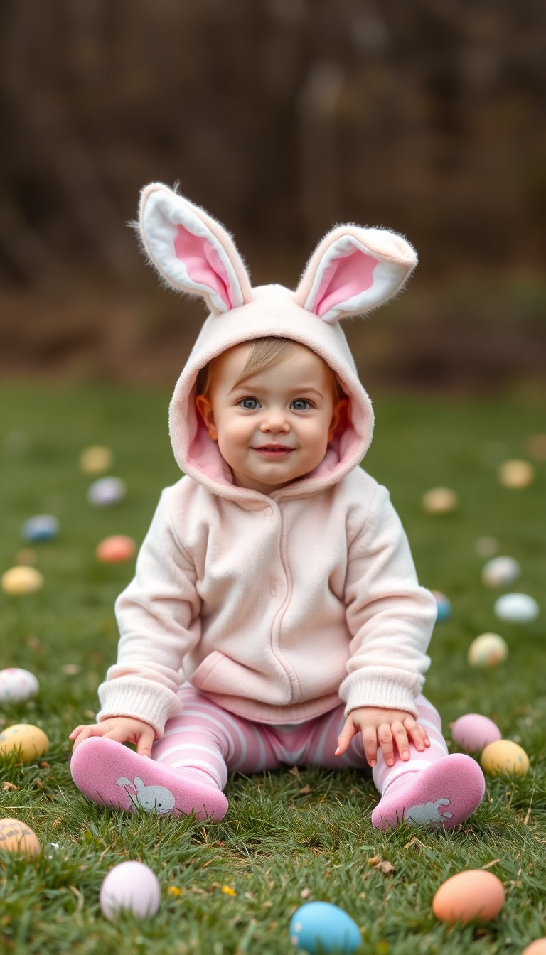 Baby in Bunny Outfit