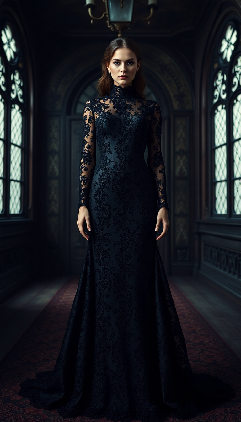 Black Lace Gown