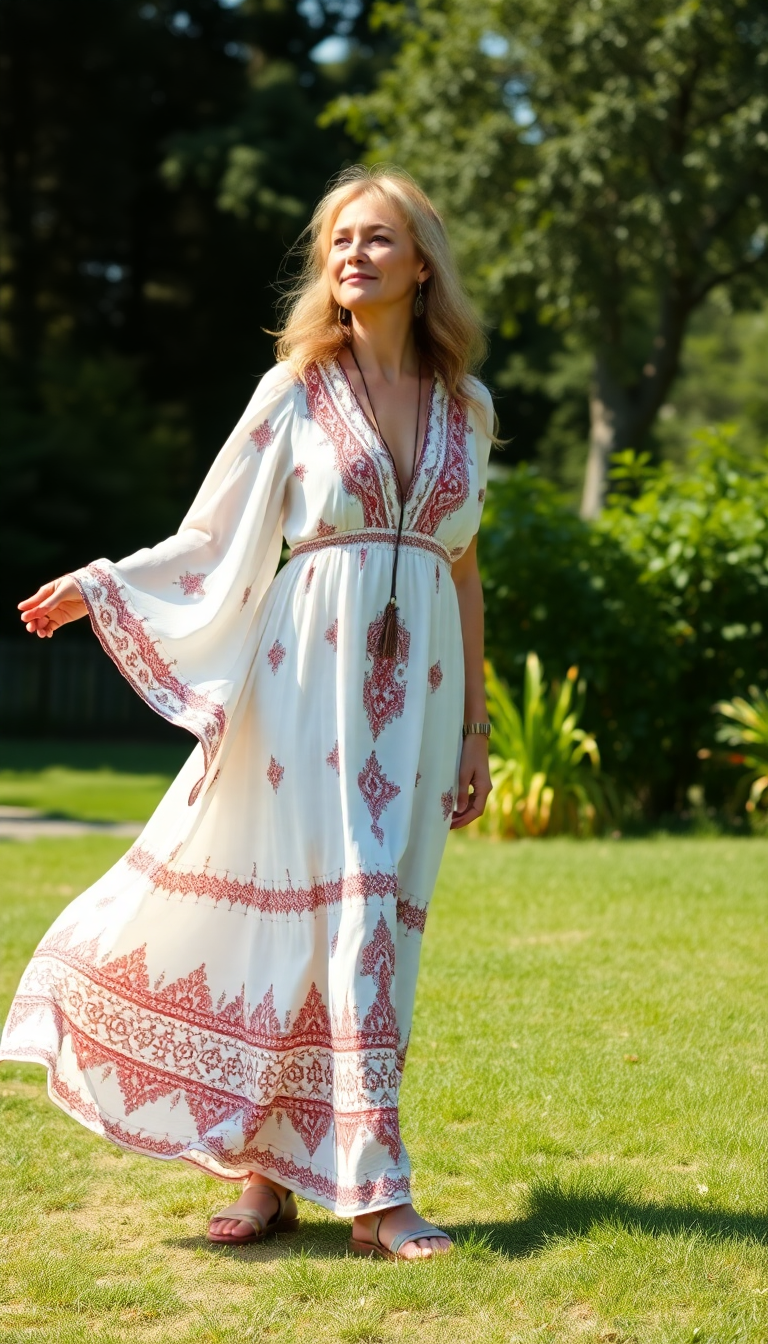 Boho Dress in Garden