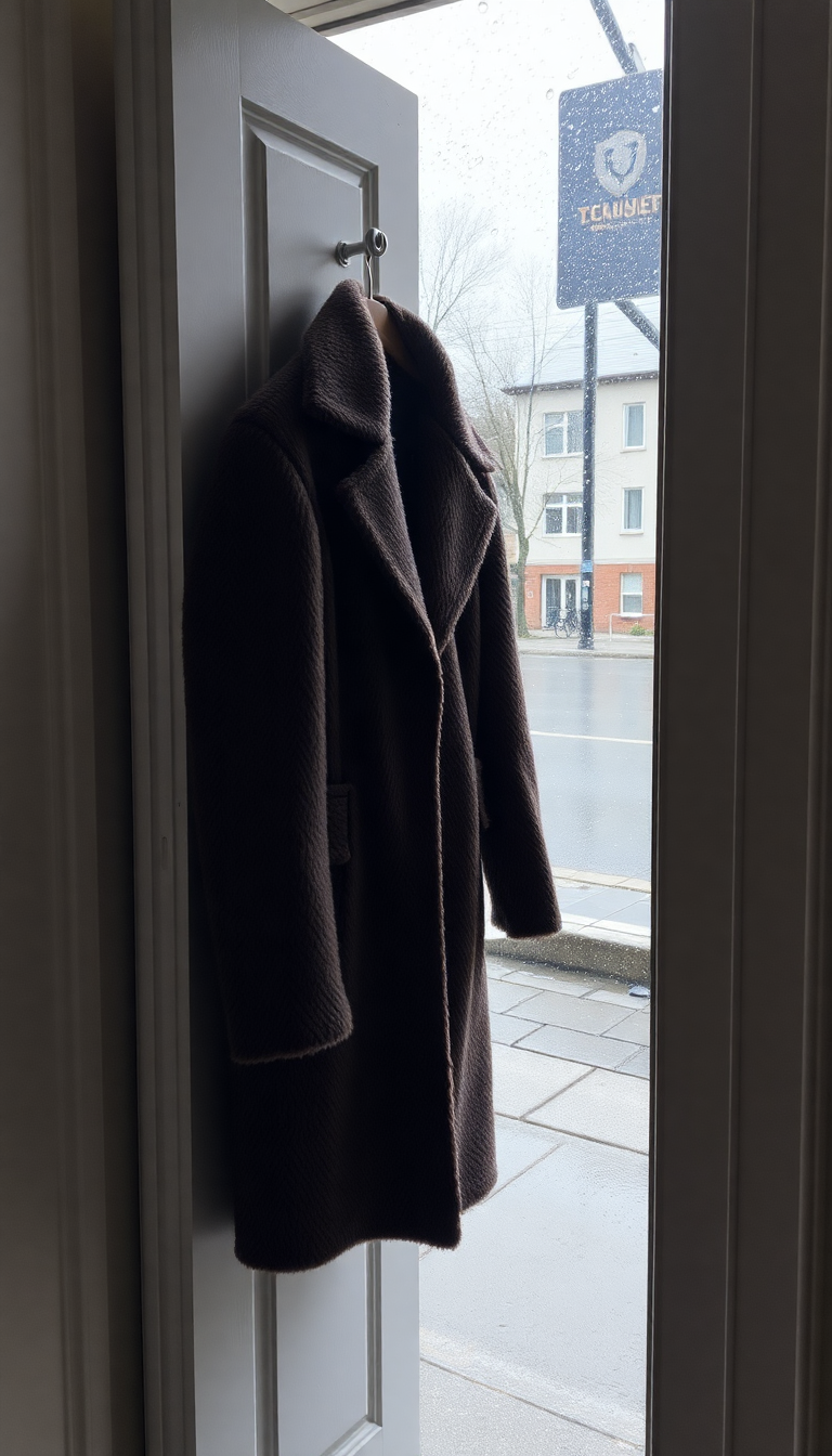 Coat on Door Hook