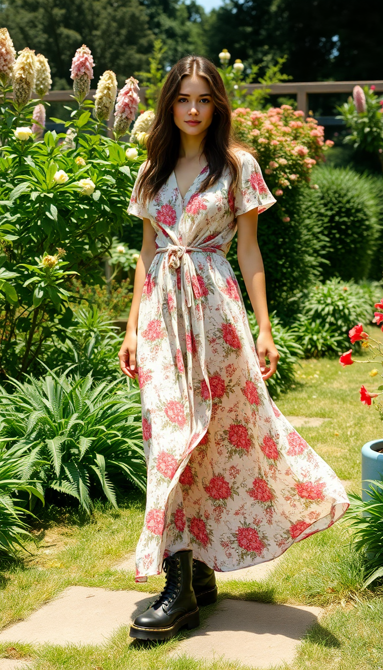 Floral Dress and Boots