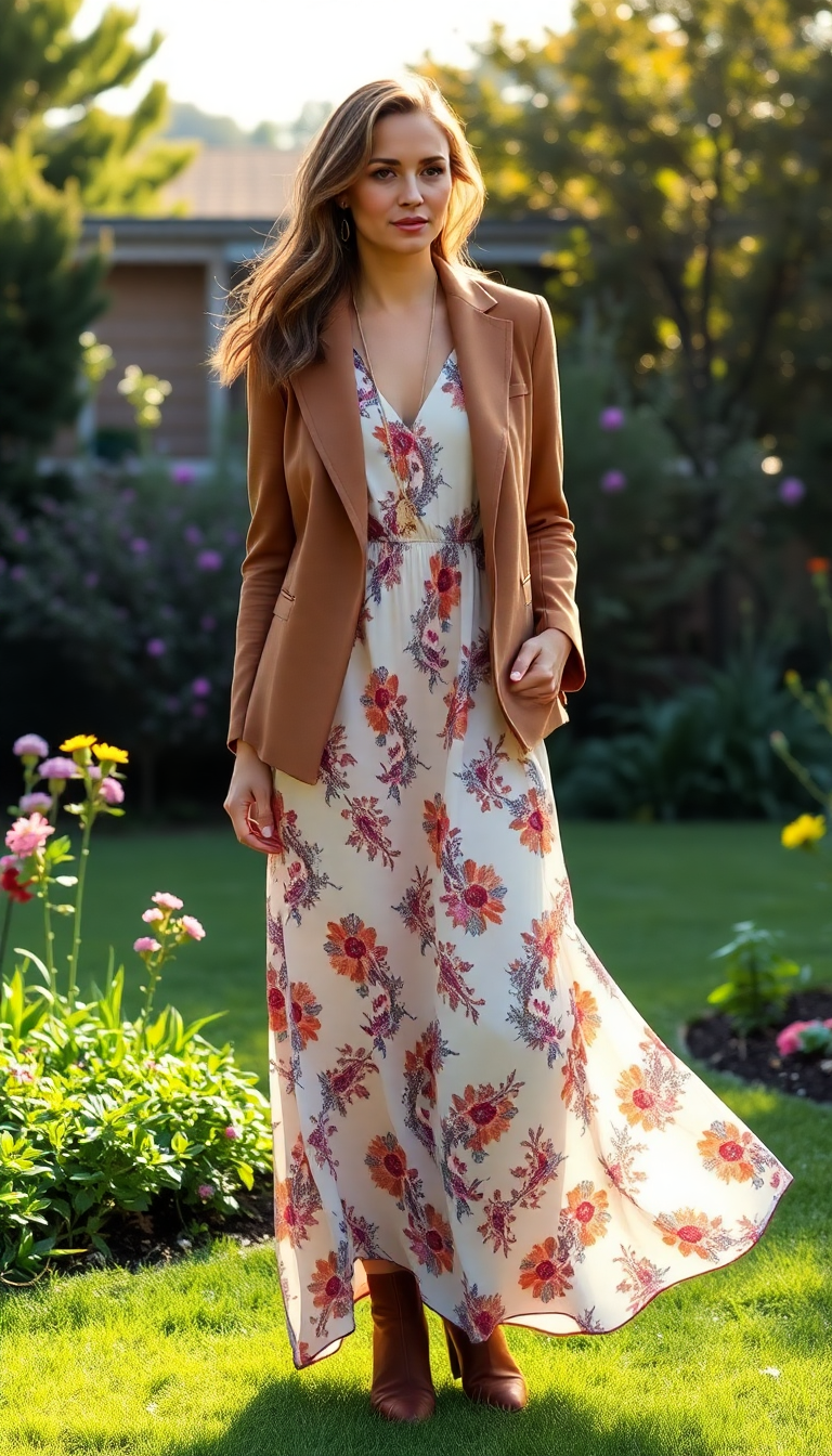 Floral Dress with Blazer