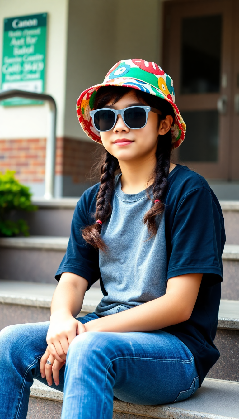 Kid with Hat and Sunglasses