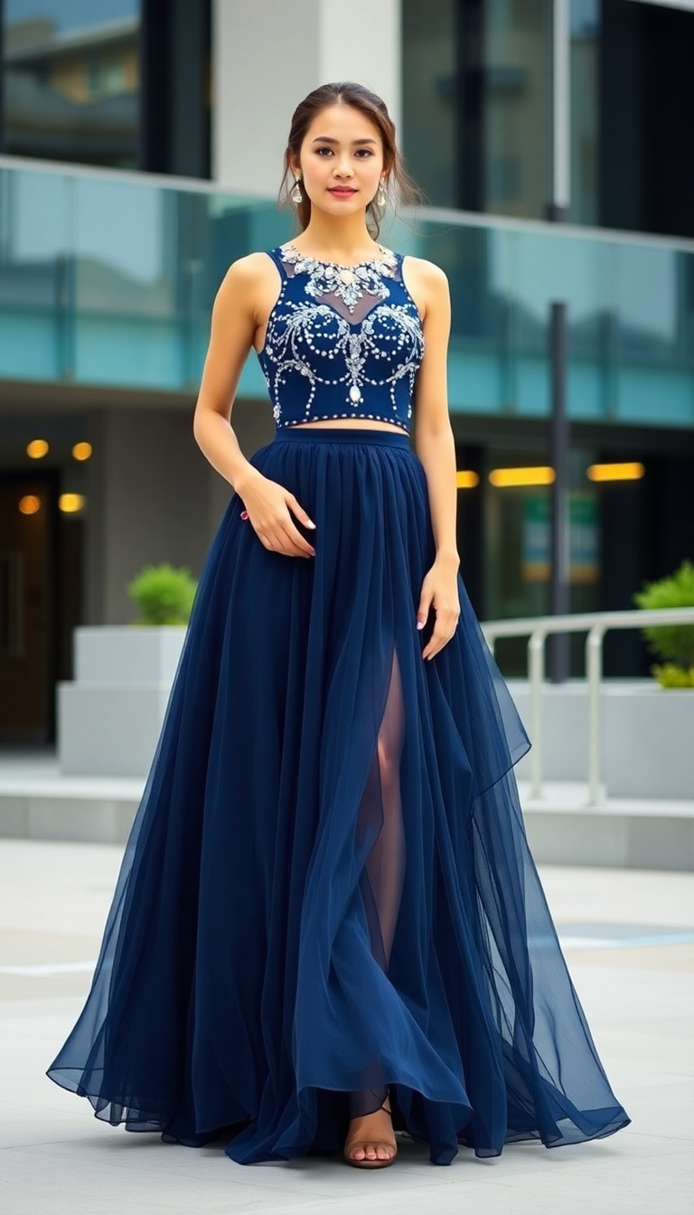 Navy Blue Gown