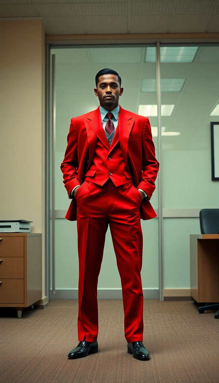 Red Suit for Work