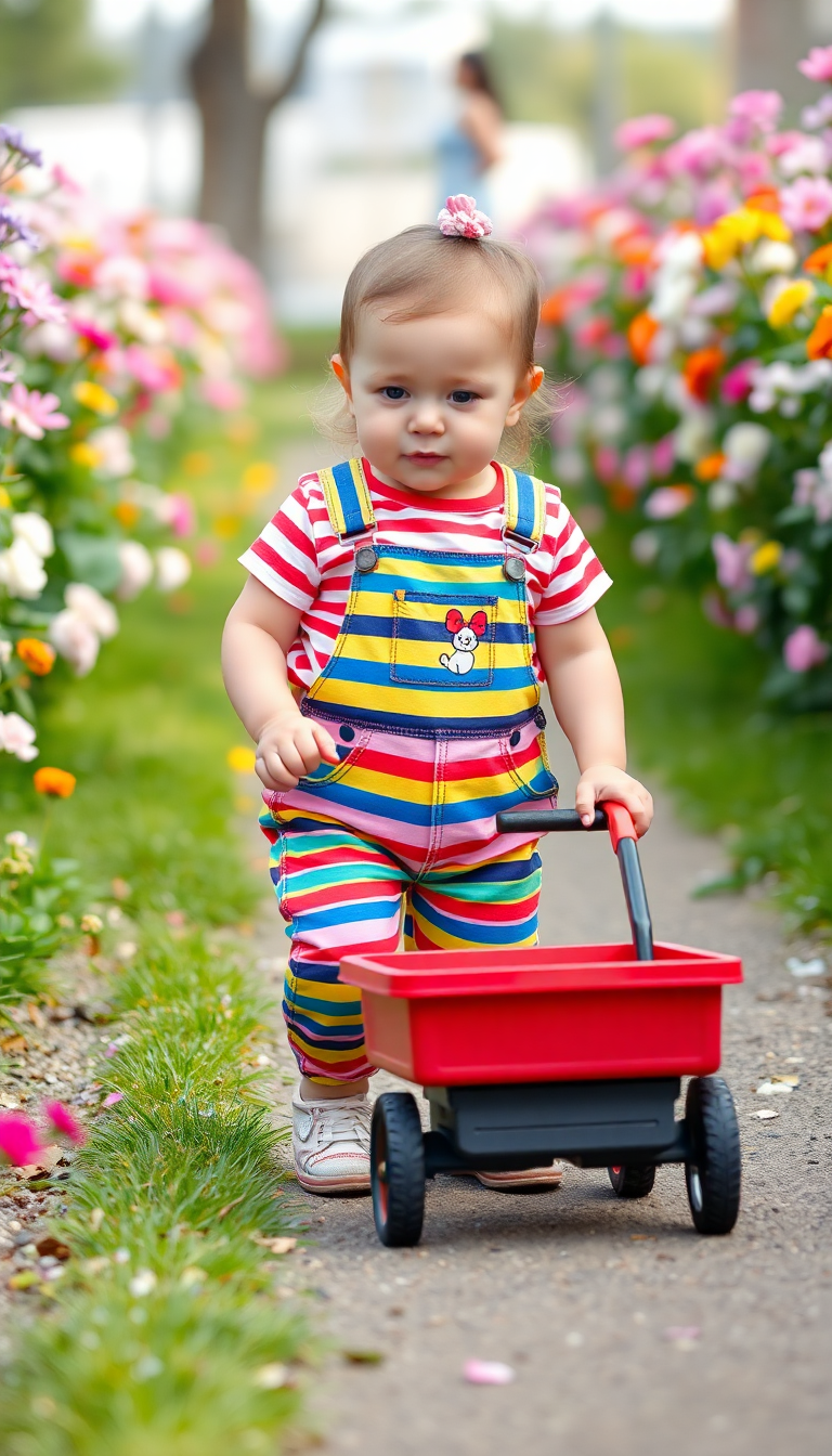 Toddler with Wagon